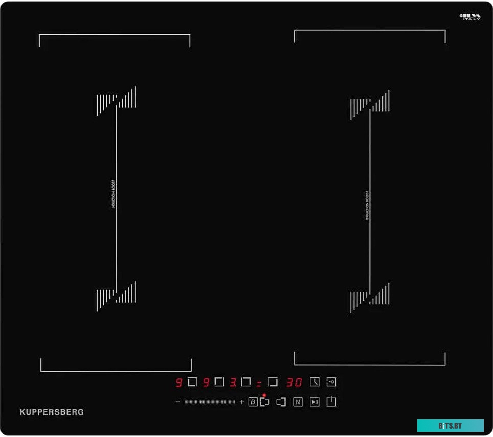 ICS 627 Встраиваемые индукционные панели Kuppersberg/ Индукционная варочная панель, 60 см, 4 конфорки, 9 уровней мощностей, управление: сенсорное/слай