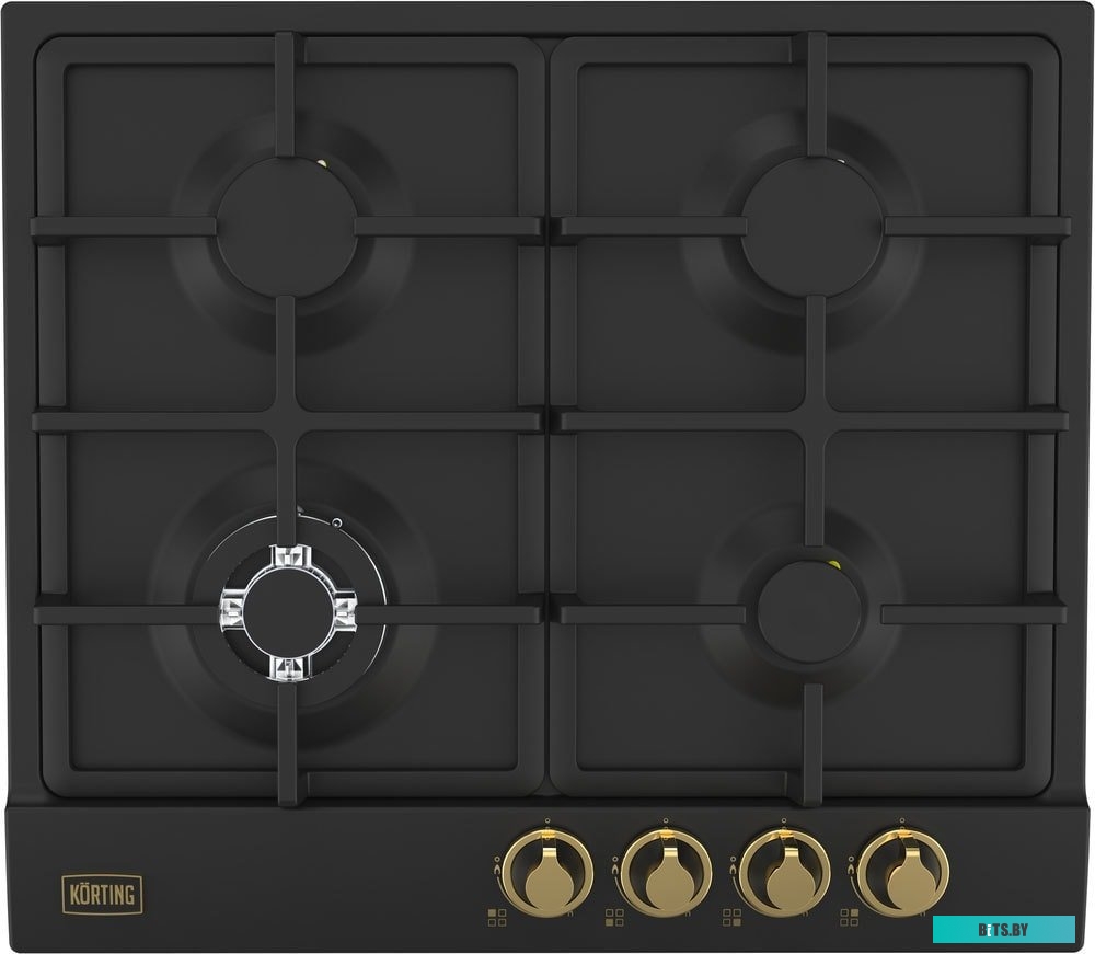 HG 661 CTGN Встраиваемая варочная панель/ Газ, 60 см, ретро, WOK-конфорка, матовый черный