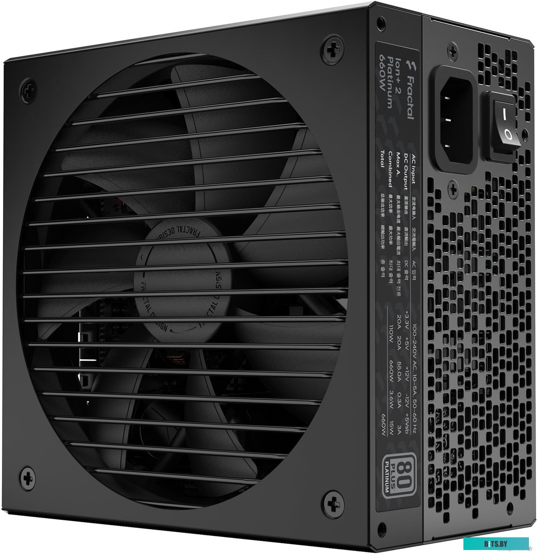 Блок питания Fractal Design ATX 650W ION+2 660 80+ platinum (24+4+4pin) APFC 140mm fan 10xSATA Cab Manag RTL