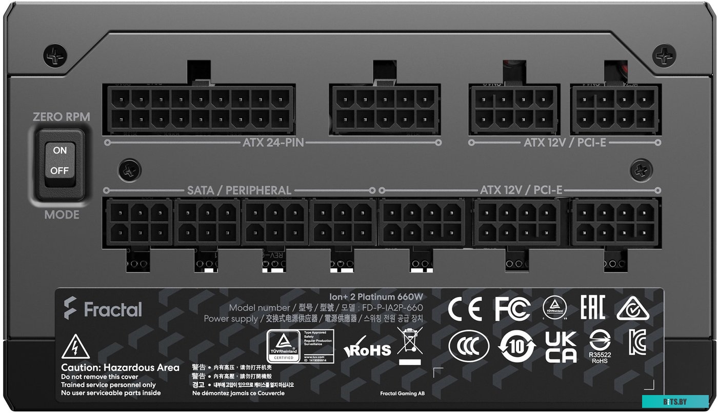 Блок питания Fractal Design ATX 650W ION+2 660 80+ platinum (24+4+4pin) APFC 140mm fan 10xSATA Cab Manag RTL