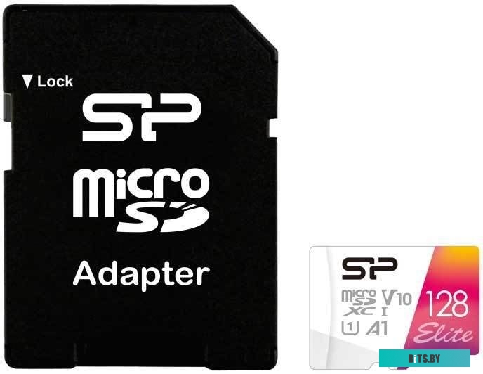 Карта памяти Silicon Power Elite microSDXC SP128GBSTXBV1V20SP 128GB (с адаптером)
