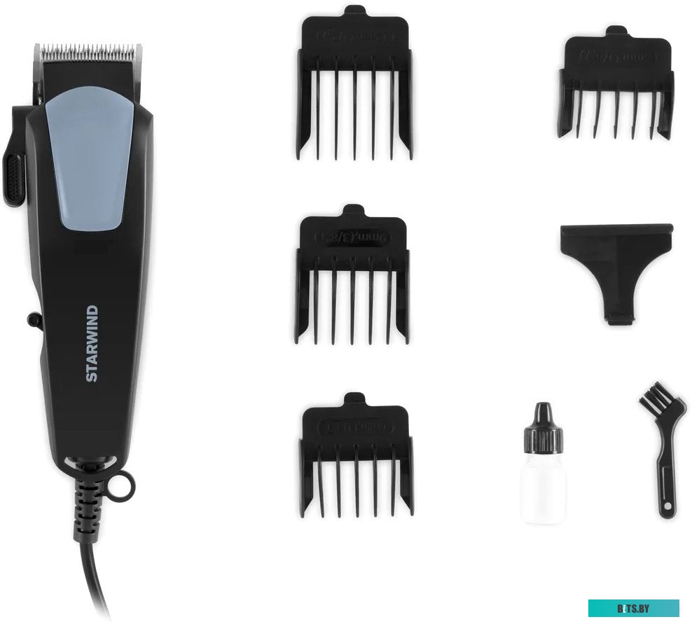 SHC 1788 Машинка для стрижки Starwind SHC 1788 черный/серый 8Вт (насадок в компл:4шт)