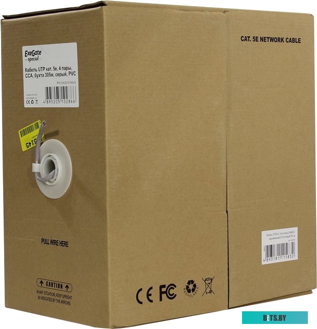 Кабель ExeGate Special UTP4-C5e-CCA-S26-IN-PVC-GY-305 UTP 4 <EX261518RUS> (бухта 305м.)