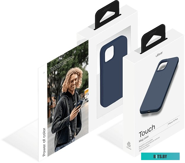 Чехол для iPhone 15 Plus uBear Touch Mag (темно-синий)