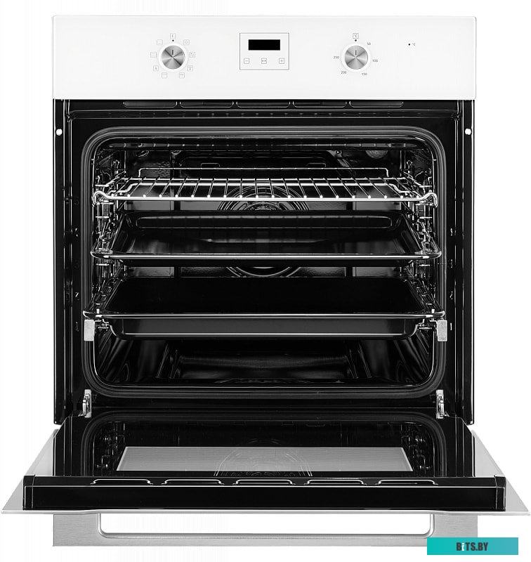 MOE 6183 W Встраиваемый духовой шкаф/ 60 см, 8 режимов, High-Tech, 70 л, гидролизная очистка, белый