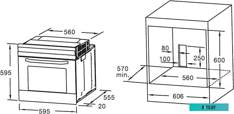 MOE 6183 W Встраиваемый духовой шкаф/ 60 см, 8 режимов, High-Tech, 70 л, гидролизная очистка, белый