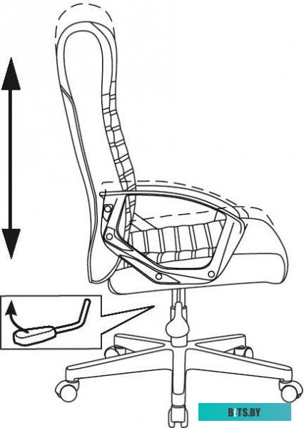 CH-480LT/BLACK-PU Кресло руководителя Бюрократ CH-480LT черный эко.кожа крестов. пластик