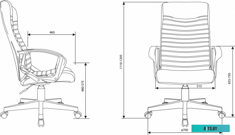 CH-480LT/BLACK-PU Кресло руководителя Бюрократ CH-480LT черный эко.кожа крестов. пластик