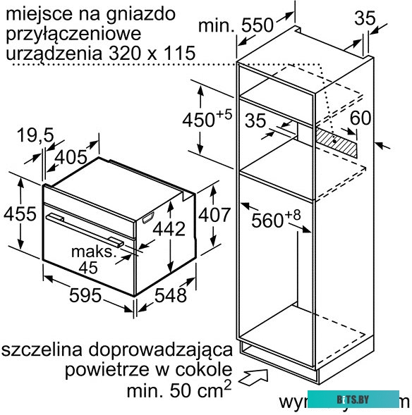 CMG633BB1 С СВЧ, 45.5x59.5x54.8 см, 45л, дисплей, 6 режимов, EcoClean,черный, максимальная мощность микроволн 900 Вт