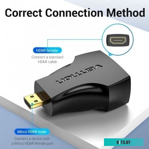 Адаптер-переходник Vention HDMI 19F/micro HDMI 19M AITB0