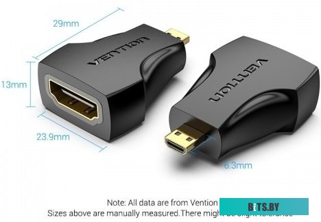 Адаптер-переходник Vention HDMI 19F/micro HDMI 19M AITB0