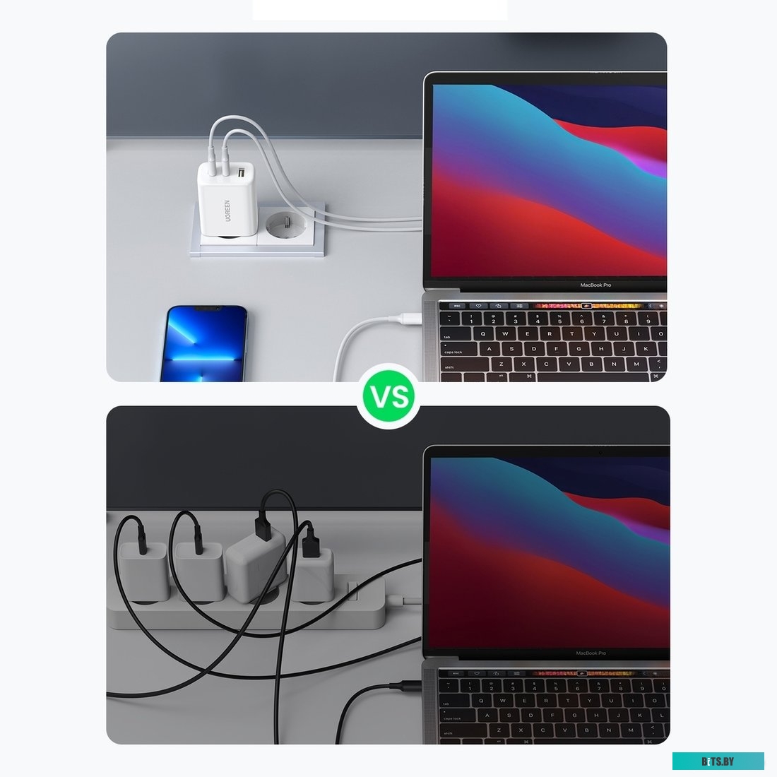 Сетевое зарядное Ugreen CD275 90496 (белый)