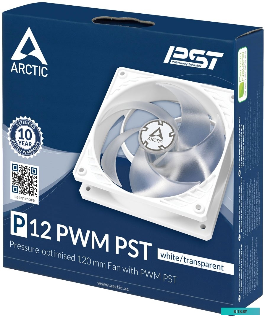 Кулер Arctic P12 PWM PST ACFAN00132A (белый/прозрачный)