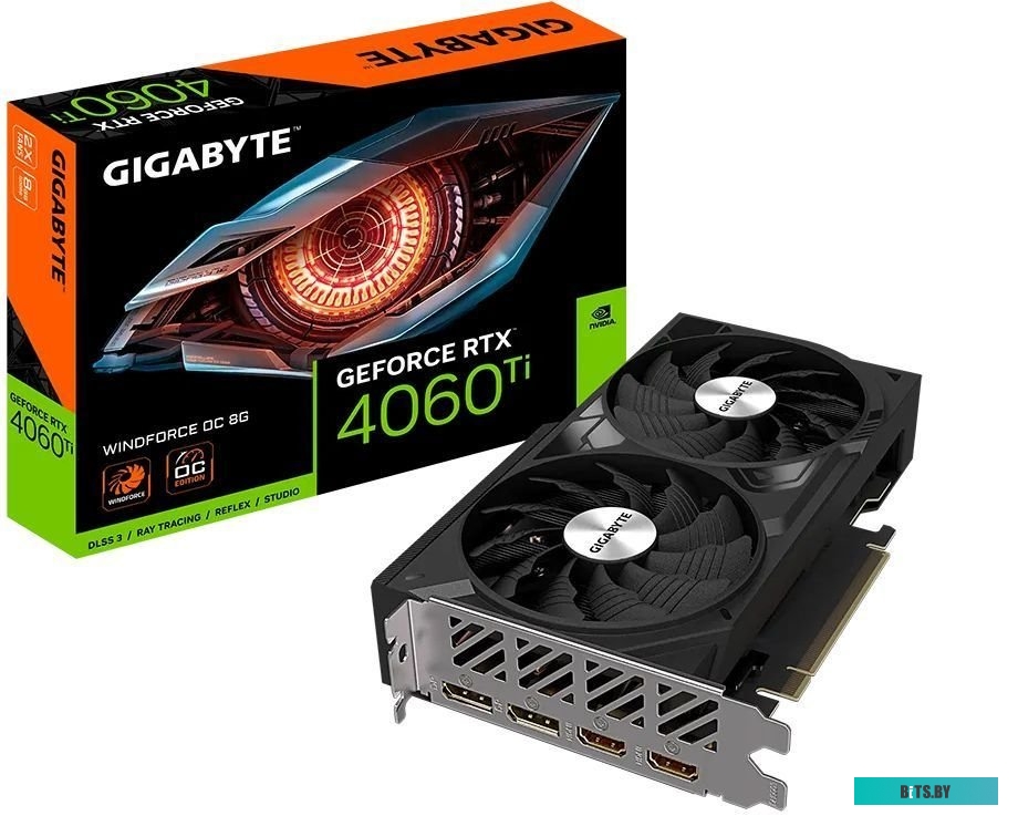 Видеокарта Gigabyte GeForce RTX 4060 Ti Windforce OC 8G GV-N406TWF2OC-8GD