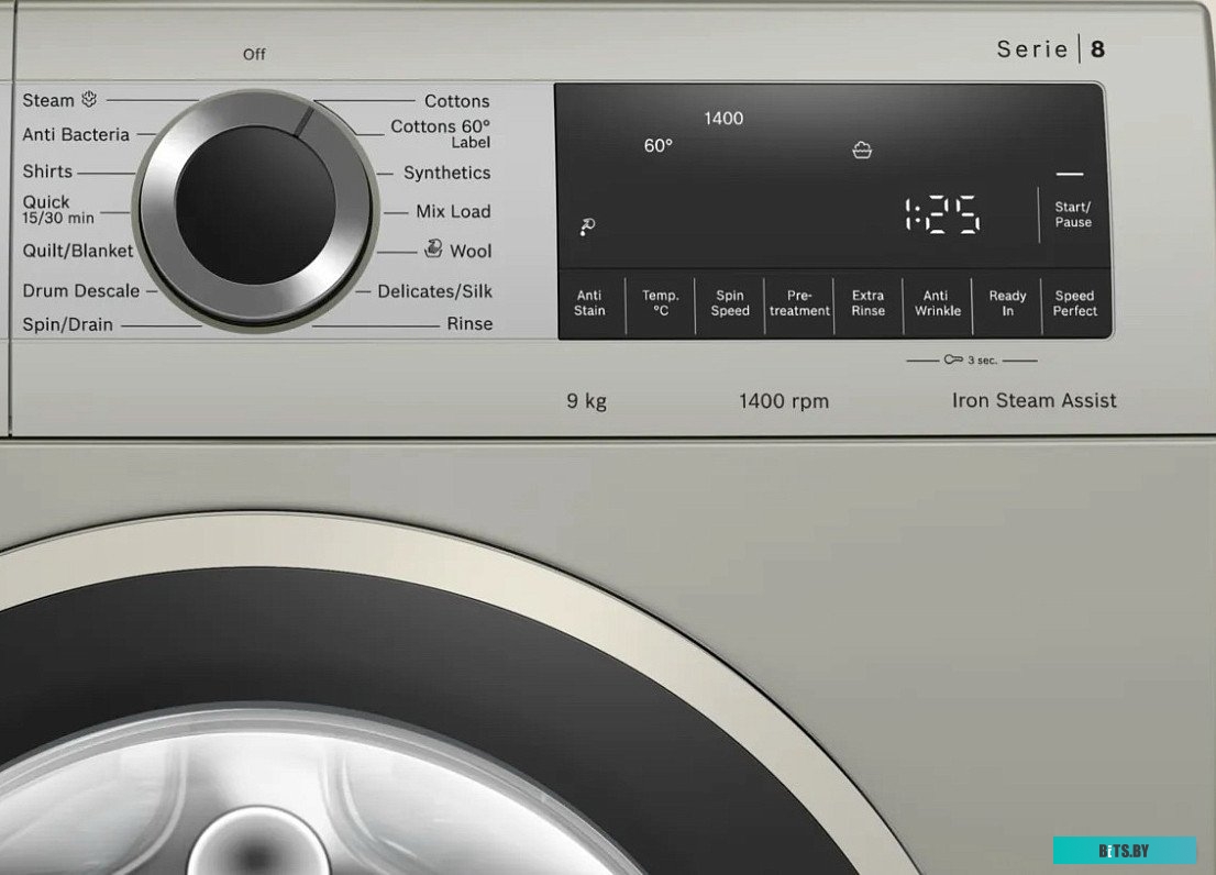 WGA2440XME Стиральная машина Bosch Serie 4 WGA2440XME пан.англ. класс: A+++ загр.фронтальная макс.:9кг серебристый