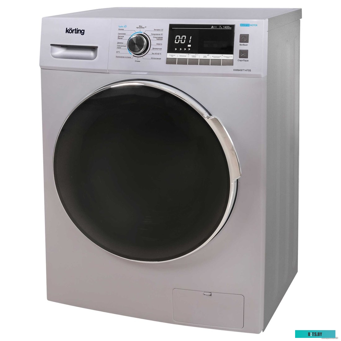 KWM 49IT1470 S Стиральная машина/ Стиральная машина KORTING,загрузка 7 кг.,цвет серебристый,габариты:850x595x495