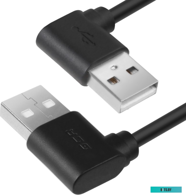 GCR-AUM5AM-BB2S-1.0m GCR Кабель 1.0m USB 2.0, AM угловой/AM угловой, 28/24 AWG,  GCR-AUM5AM-BB2S-1.0m