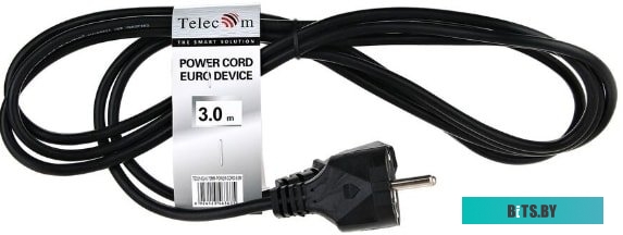 TE001-CU0.75-3M Кабель/ Кабель UPS - устройство 220V (IEC-320-C13/C14) <VDE>3G0,75mm2 ,3,0m, медь,Telecom <TE001-CU0.75-3M>
