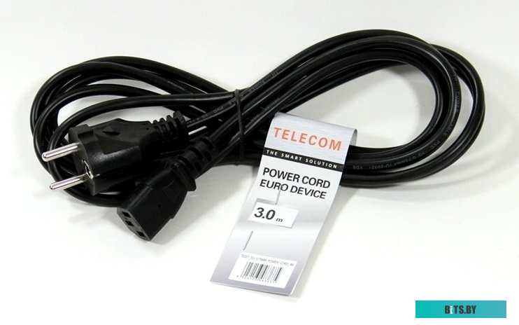 TE001-CU0.75-3M Кабель/ Кабель UPS - устройство 220V (IEC-320-C13/C14) <VDE>3G0,75mm2 ,3,0m, медь,Telecom <TE001-CU0.75-3M>