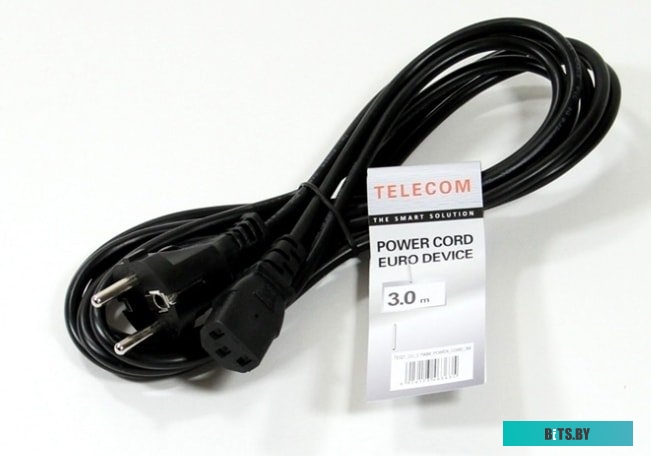 TE001-CU0.75-3M Кабель/ Кабель UPS - устройство 220V (IEC-320-C13/C14) <VDE>3G0,75mm2 ,3,0m, медь,Telecom <TE001-CU0.75-3M>
