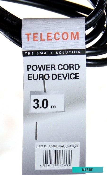 TE001-CU0.75-3M Кабель/ Кабель UPS - устройство 220V (IEC-320-C13/C14) <VDE>3G0,75mm2 ,3,0m, медь,Telecom <TE001-CU0.75-3M>