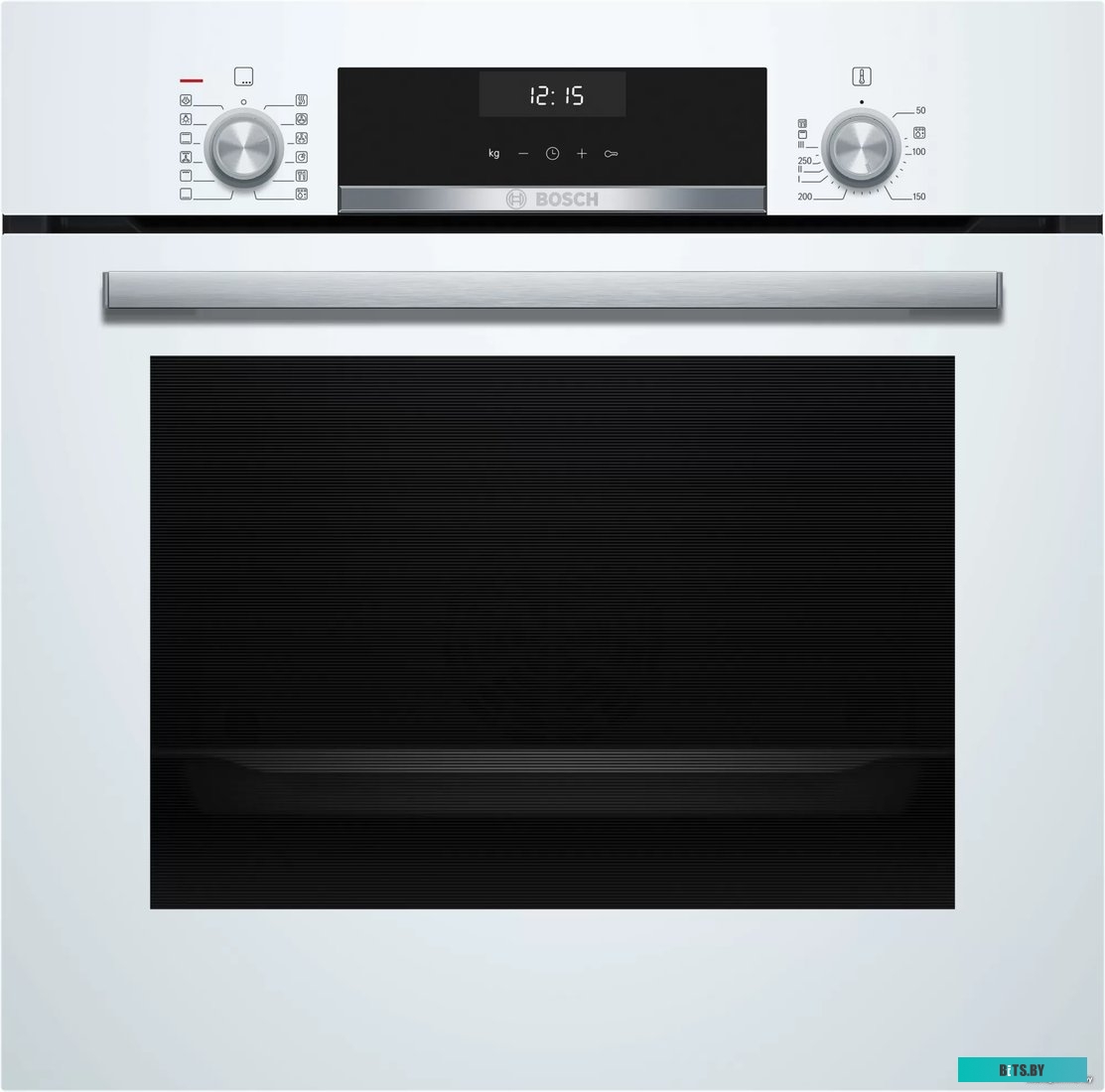 HIJ517YW0R Serie 6, Духовой шкаф с паровой чашей, белый, 8 режимов, 2-х слойное остекление, цифровый дисплей, утапливаемые переключатели, галогенное о