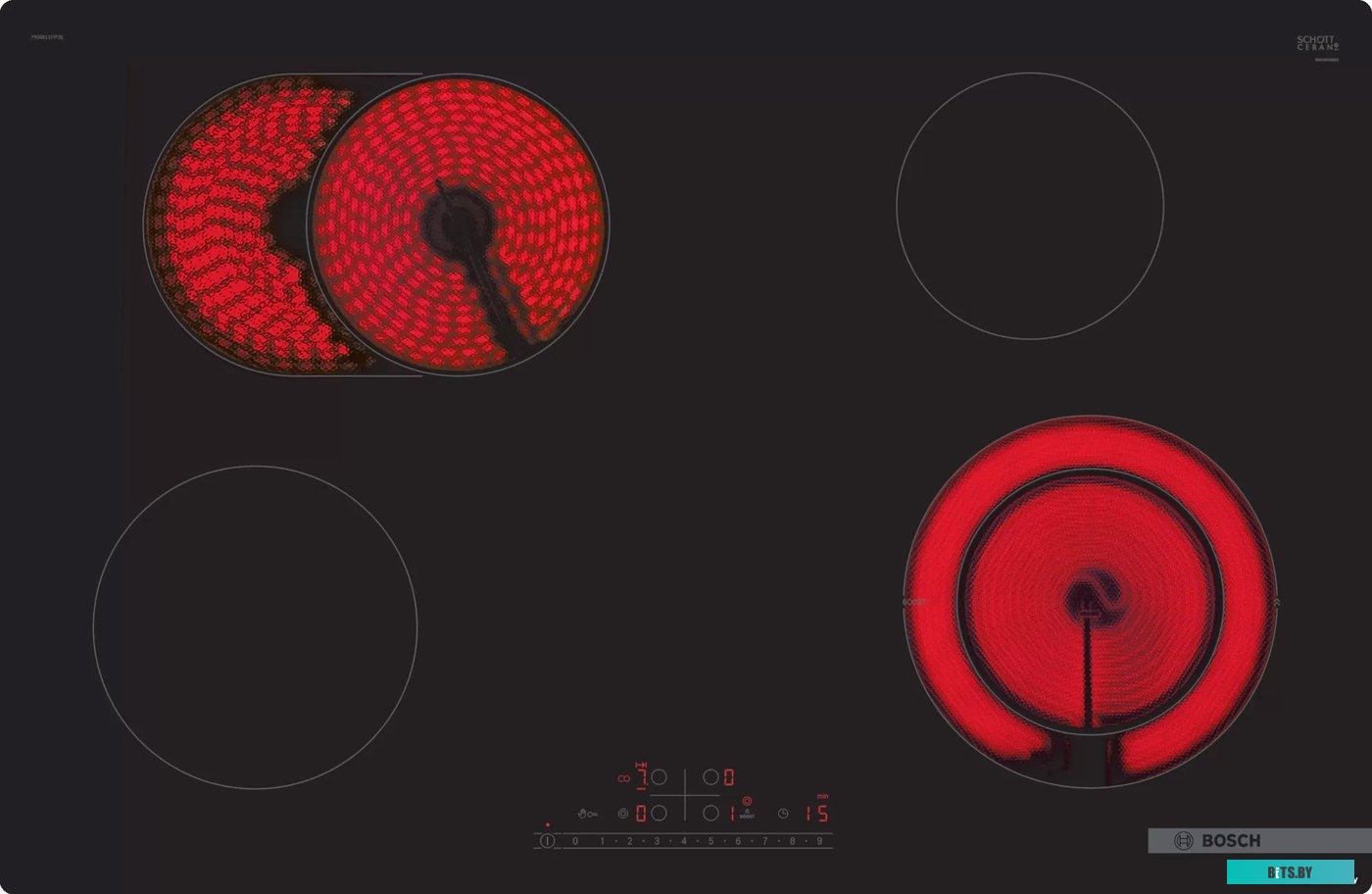 PKN811FP2E Электрическая варочная панель Bosch Serie 6 PKN811FP2E,  Hi-Light,  независимая,  черный