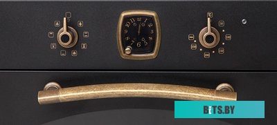 OKB 481 CRN Встраиваемый духовой шкаф/ Retro Calabria, 59.8 х 59.5 x 56 см, 8 режимов нагрева, гриль, таймер, телескопические направляющие, черный+бро