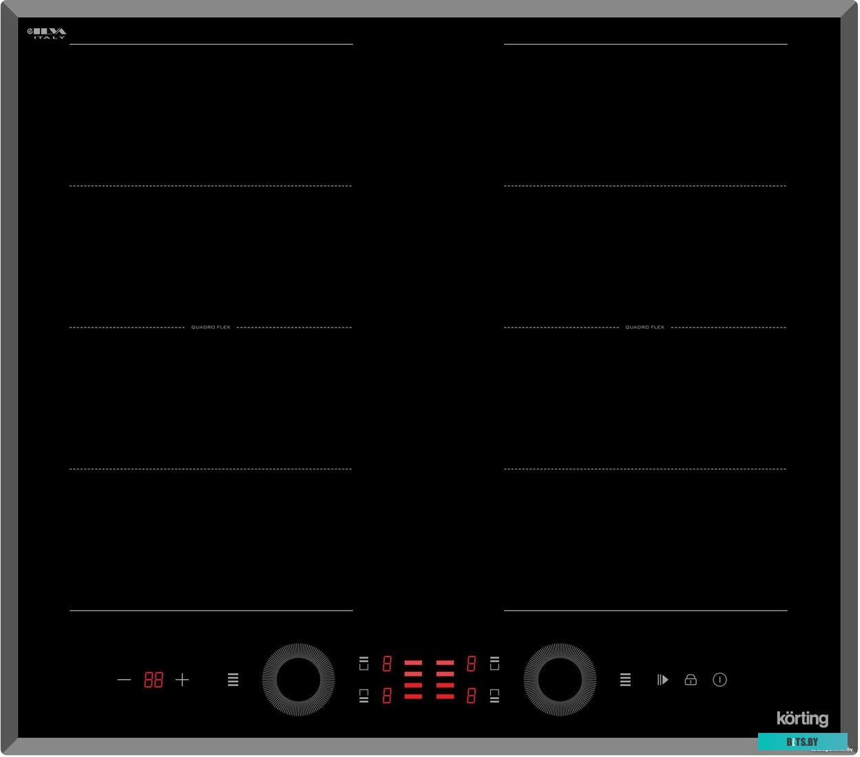 HIB 68700 B Quadro Встраиваемая варочная панель/ Индукционная, Стеклокерамика, ширина 60 см, сенсорное поворотное правление SMART Touch Slider, мульти