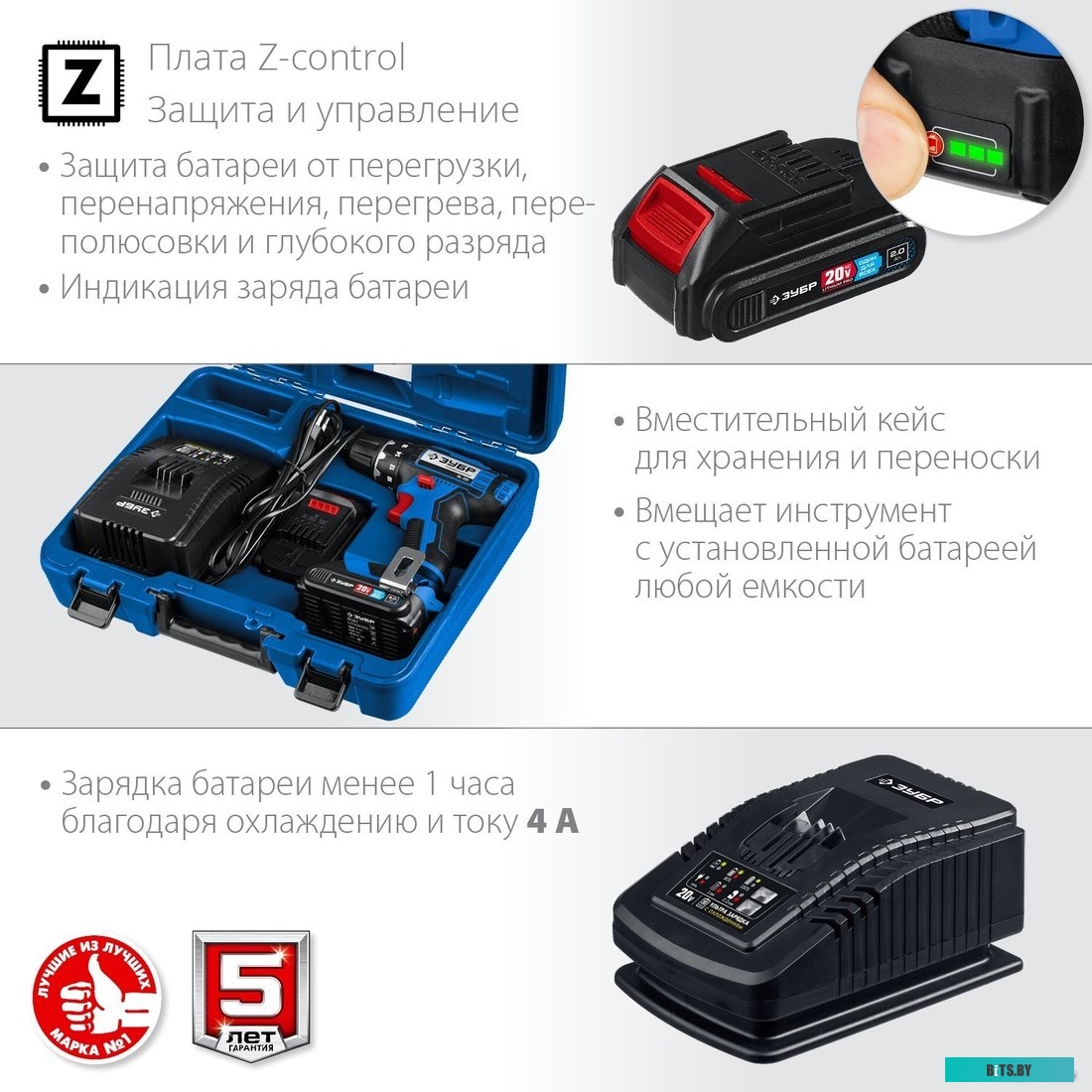 Зубр Профессионал DL-201-22 (с 2-мя АКБ 2 Ач, кейс)