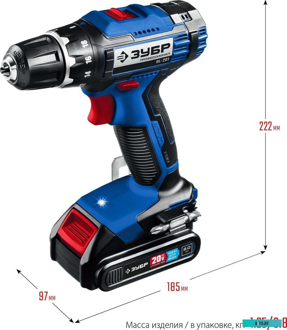 Зубр Профессионал DL-201-22 (с 2-мя АКБ 2 Ач, кейс)