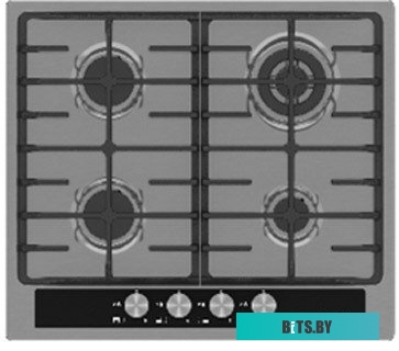 HG 665 CTGX Встраиваемая варочная панель/ Газ,  Crystal, 60x51 см, газовая, независимая, электроподжиг, газ-контроль, чугунные решетки, в комплекте - 