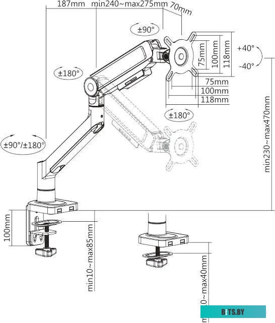 Кронштейн для мониторов Ultramounts UM732W