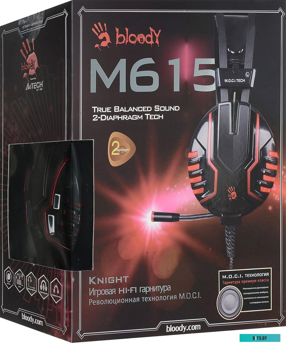 Наушники (Гарнитура) A4Tech Bloody M615 B/R