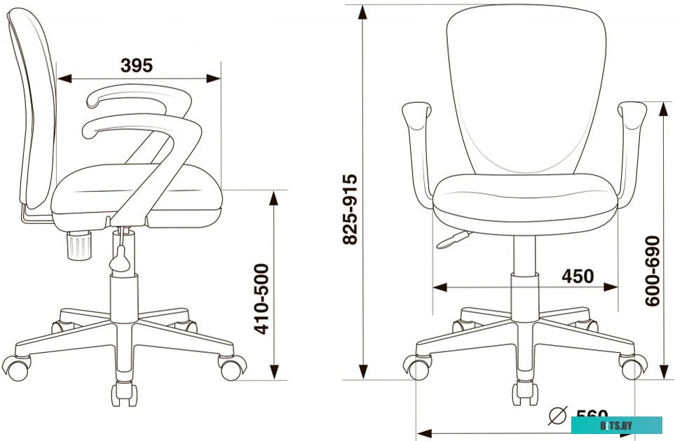 KD-W10AXSN/26-22 Кресло детское Бюрократ KD-W10AXSN красный 26-22 крестов. пластик пластик белый
