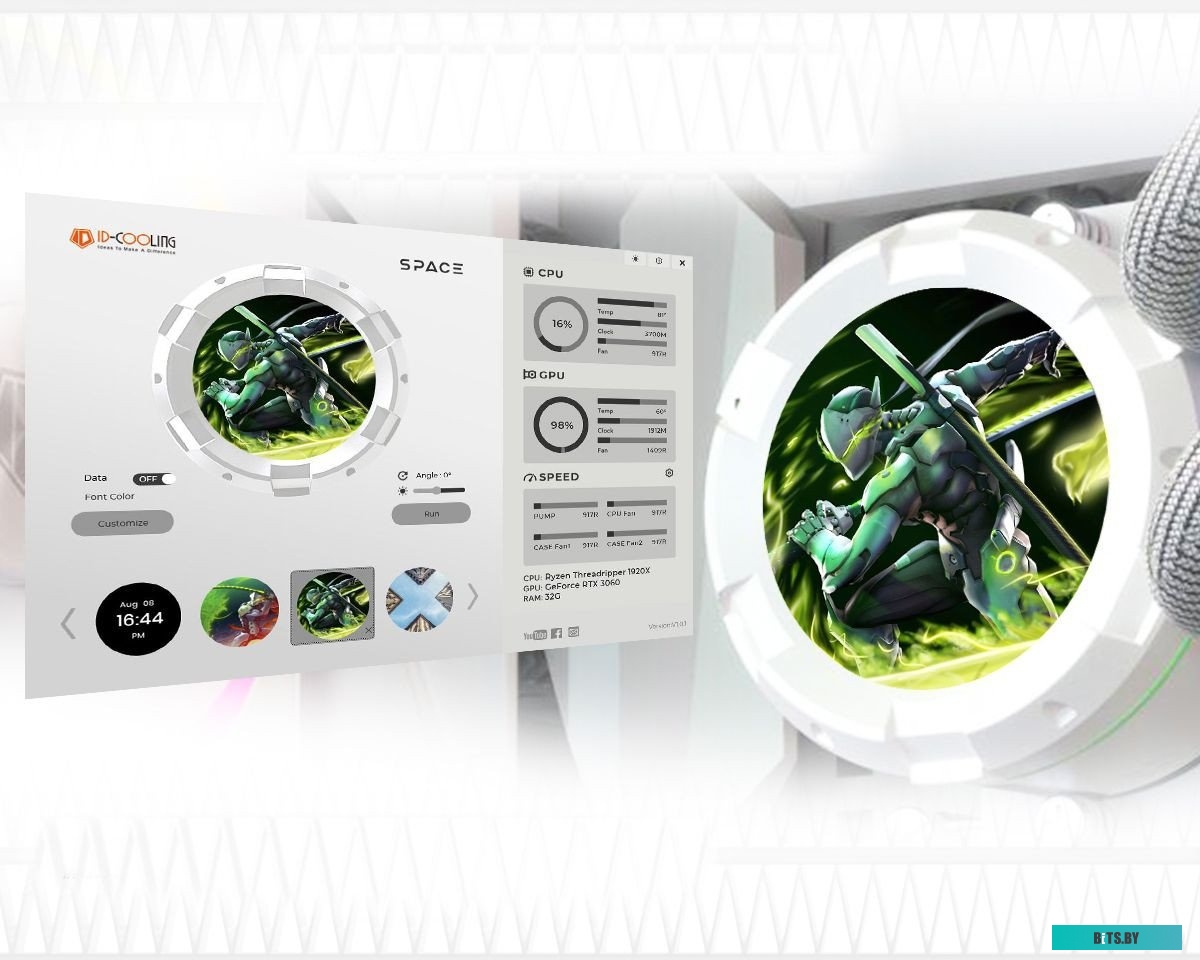 Жидкостное охлаждение для процессора ID-Cooling SL240 White