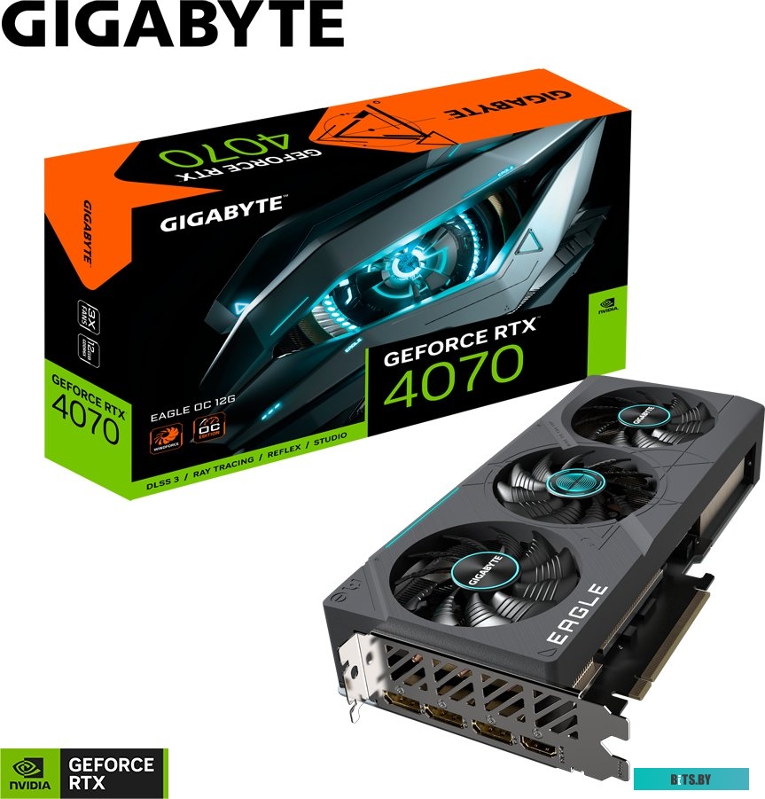 Видеокарта Gigabyte GeForce RTX 4070 Eagle OC 12G GV-N4070EAGLE OC-12GD