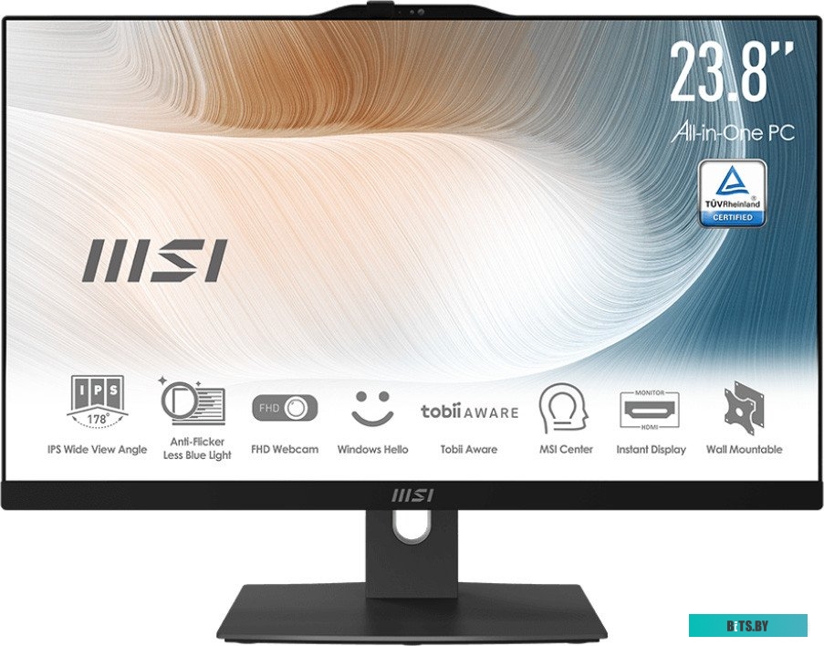 9S6-AE0711-690 Моноблок 23.8'' MSI Modern AM242P 12M-690XRU i5 1235U/16GB/256GB SSD/Iris Xe graphics/1920x1080/wireless kbd/mouse/WiFi/BT/cam/noOS/bla