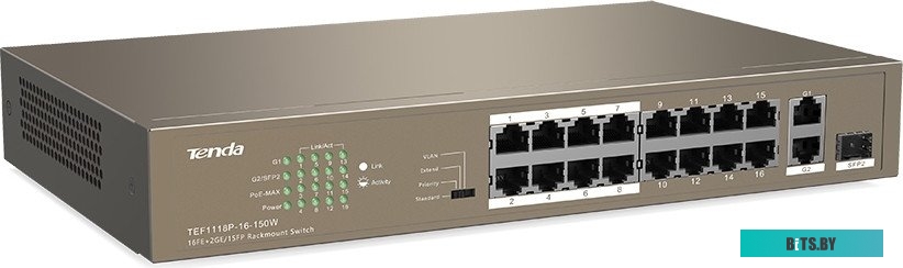 Коммутатор Tenda TEF1118P-16-150W