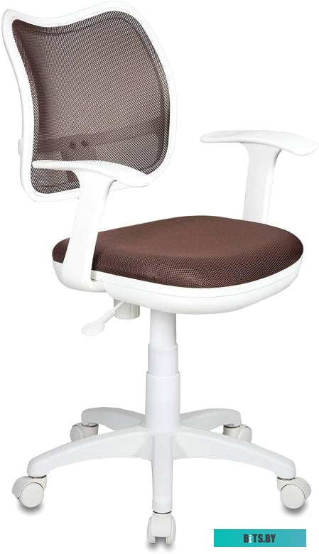 CH-W797/BR/TW-14C Кресло детское Бюрократ CH-W797 коричневый сиденье коричневый TW-14C сетка/ткань крестов. пластик пластик белый