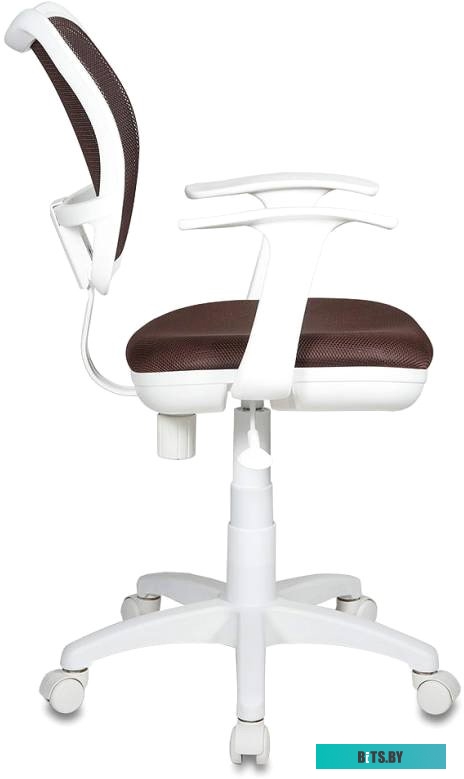 CH-W797/BR/TW-14C Кресло детское Бюрократ CH-W797 коричневый сиденье коричневый TW-14C сетка/ткань крестов. пластик пластик белый