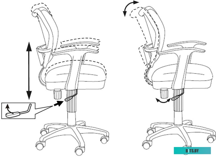 CH-W797/BR/TW-14C Кресло детское Бюрократ CH-W797 коричневый сиденье коричневый TW-14C сетка/ткань крестов. пластик пластик белый