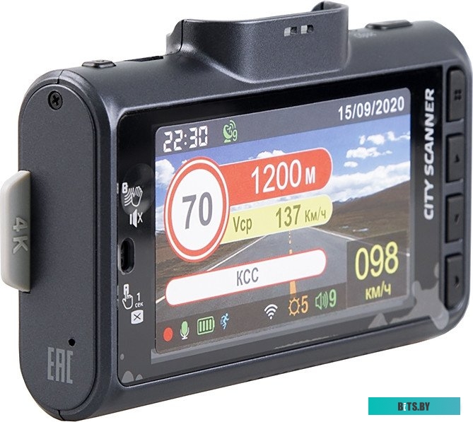 CITYS-4K Видеорегистратор Silverstone F1 CityScanner 4K Wi-Fi черный 2Mpix 2160x3840 2160p 140гр. GPS AIT 8629