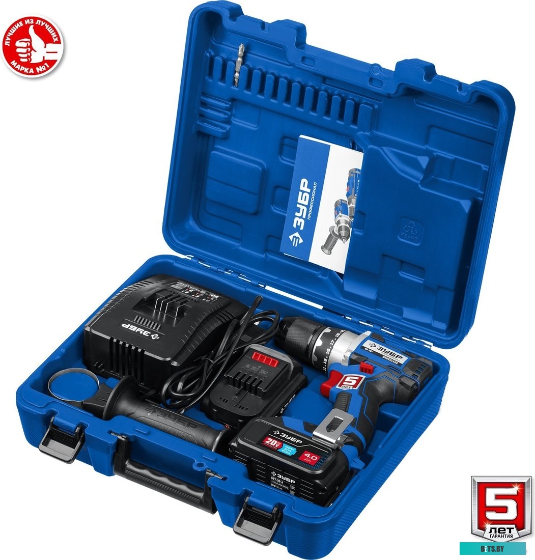 Зубр Профессионал DB-201-42 (с 2-мя АКБ 4 Ач, кейс)