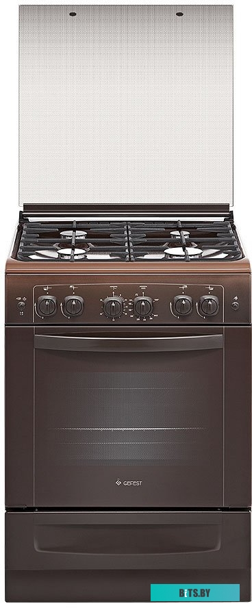 ПГ 6100-02 0003 Газовая плита GEFEST 6100-02 0003,  газовая духовка,  стеклянная крышка,  чугун, коричневый [пг 6100-02 0003]