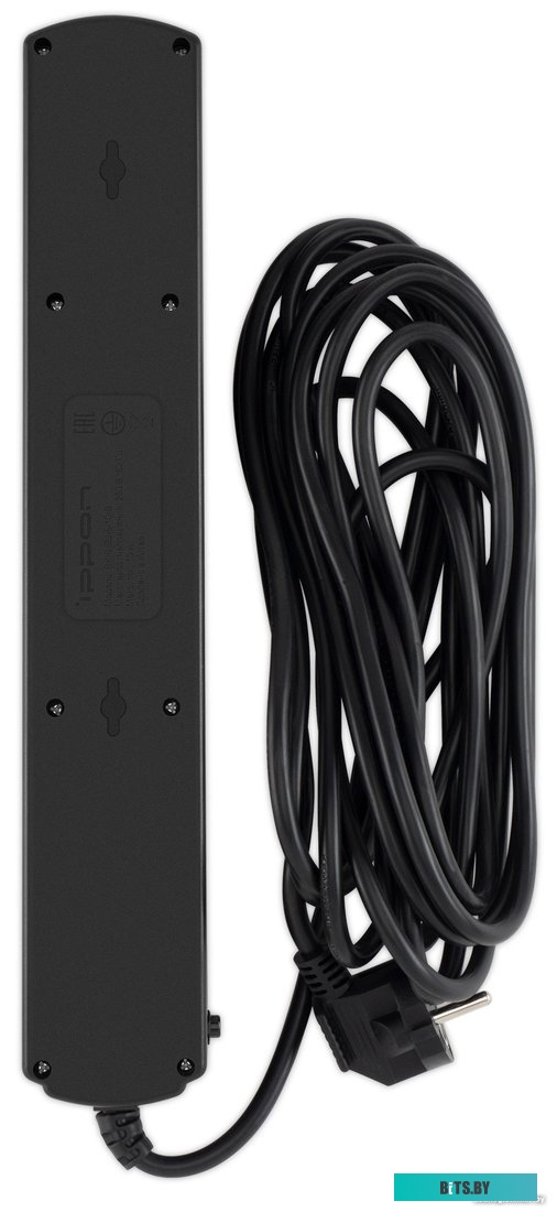 Сетевой фильтр IPPON BK-6-EU-5-10-B (5м, 6 розеток, черный)