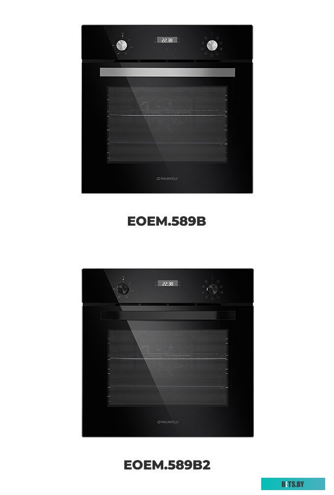 EOEM.589B2 Шкаф духовой электрический MAUNFELD EOEM.589B2/ Тип: электрический 60 см, 58 л, сенсорный таймер, электронное управление, 10 функций, 1 реш