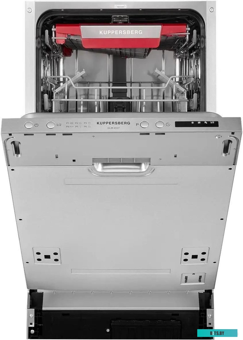 GLM 4537 Встраиваемая посудомоечная машина Kuppersberg/ Узкая, Полностью встраиваемая, ширина 45 см, 10 комплектов, луч на полу, 3 корзины,  6 програм