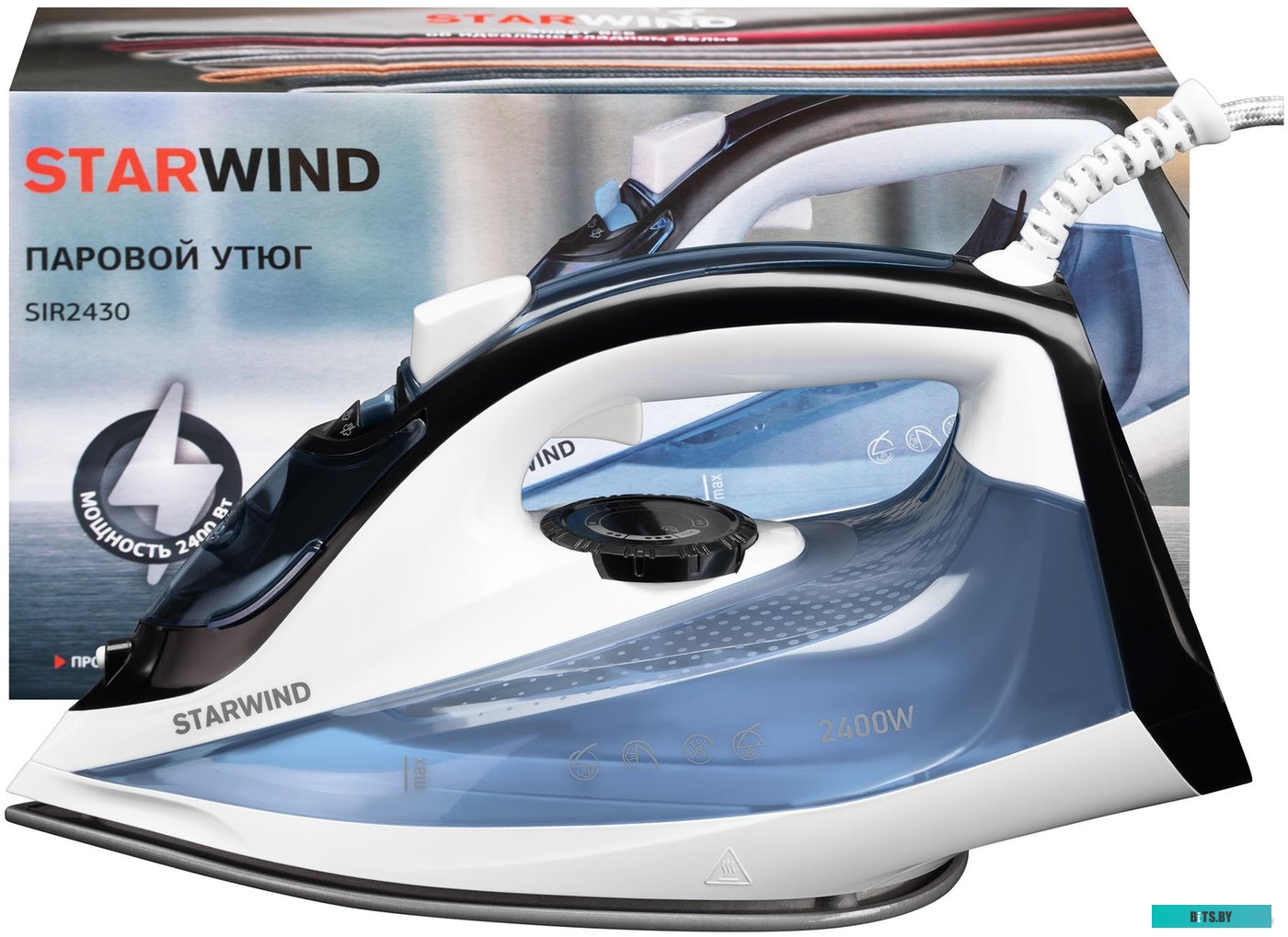 SIR2430 Утюг StarWind SIR2430,  2400Вт,  голубой/белый