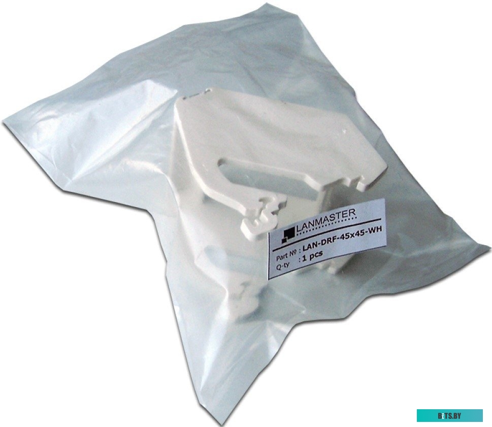 LAN-DRF-45x45-WH Рамка на DIN-рейку для установки вставок и электромодулей 45х45, белая